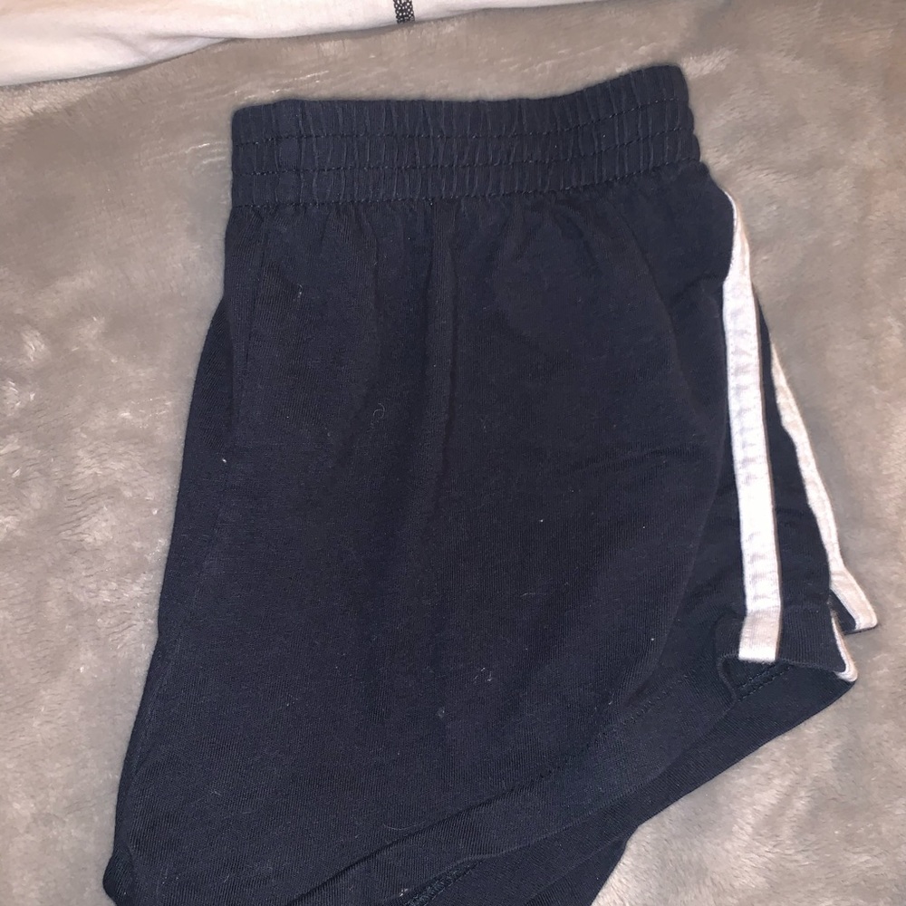 Navy/ white striped shorts